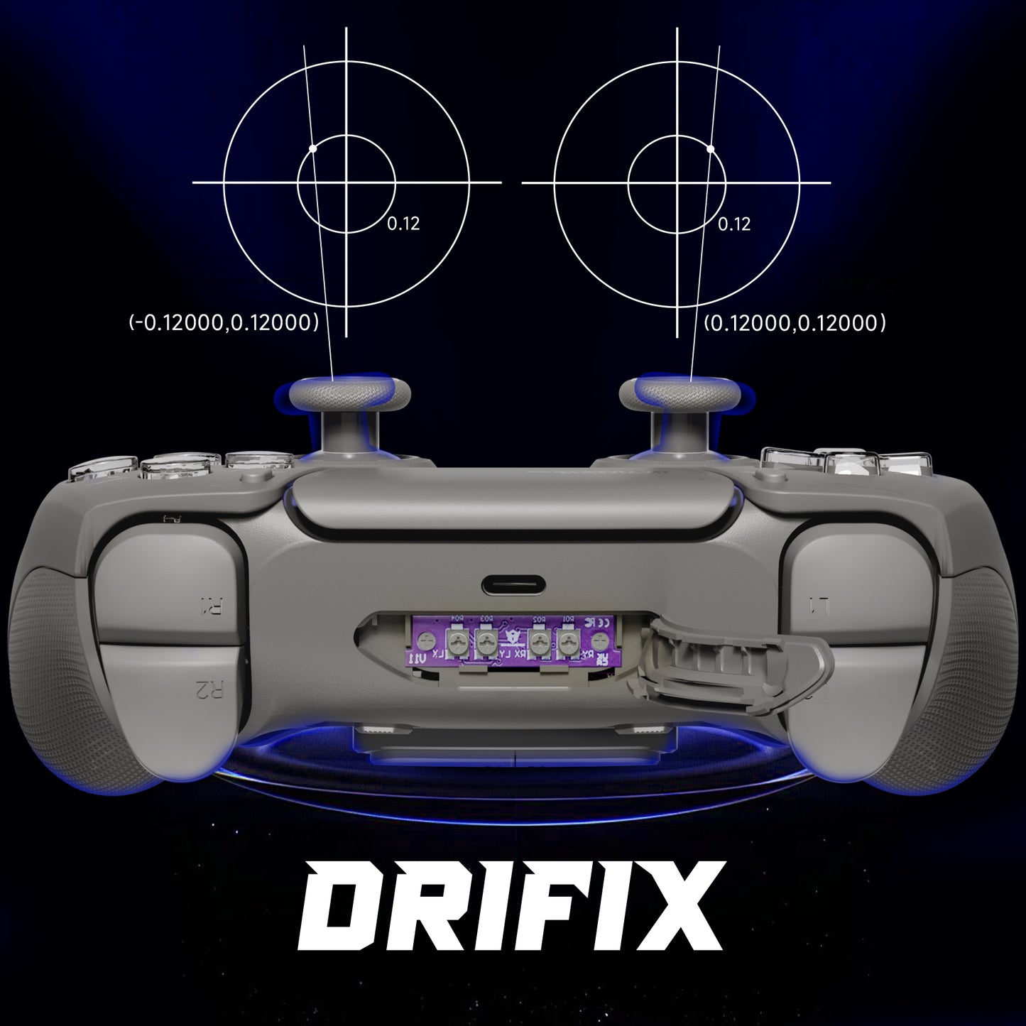 HEXGAMING ULTIMATE PRO Controller with Adjustable Triggers for PS5, PC, Mobile - Quantum Gray