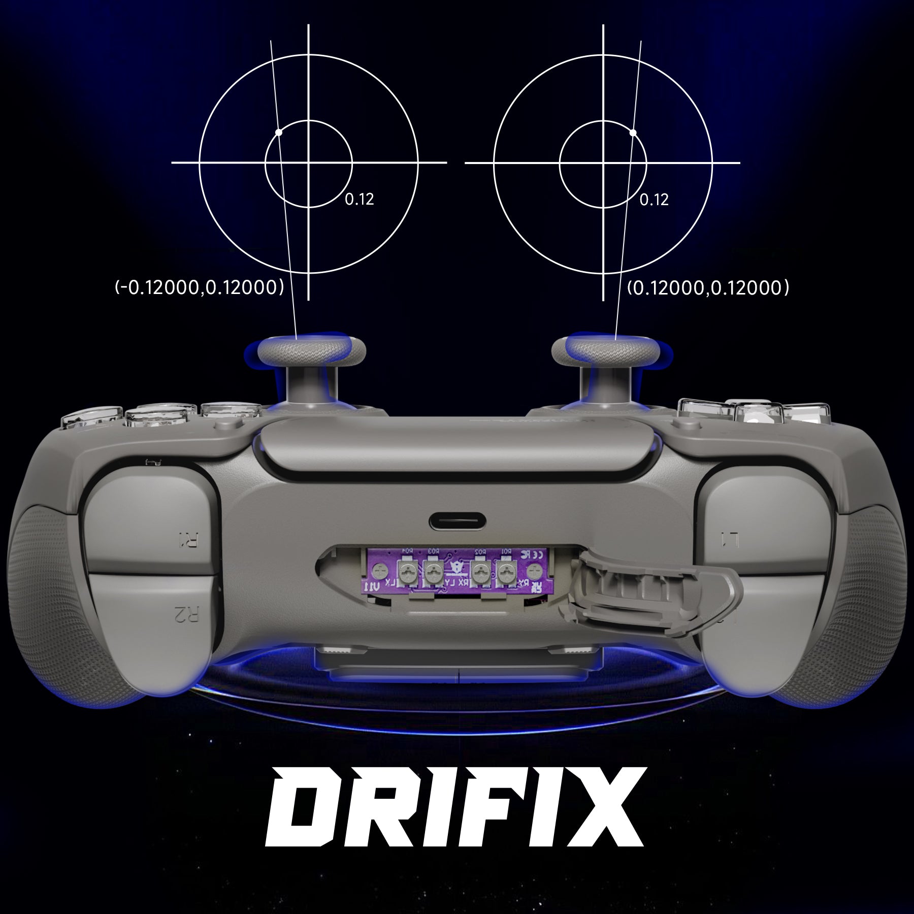 HEXGAMING ULTIMATE PRO Controller with Adjustable Triggers for PS5, PC, Mobile - Quantum Gray