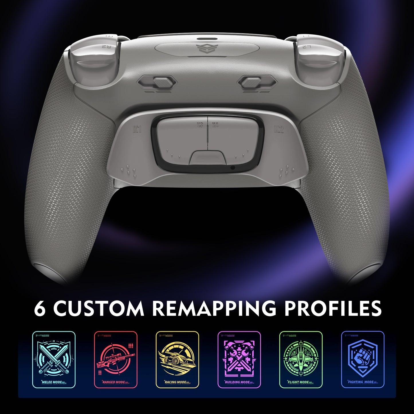 HEXGAMING ULTIMATE PRO Controller with Adjustable Triggers for PS5, PC, Mobile - Quantum Gray