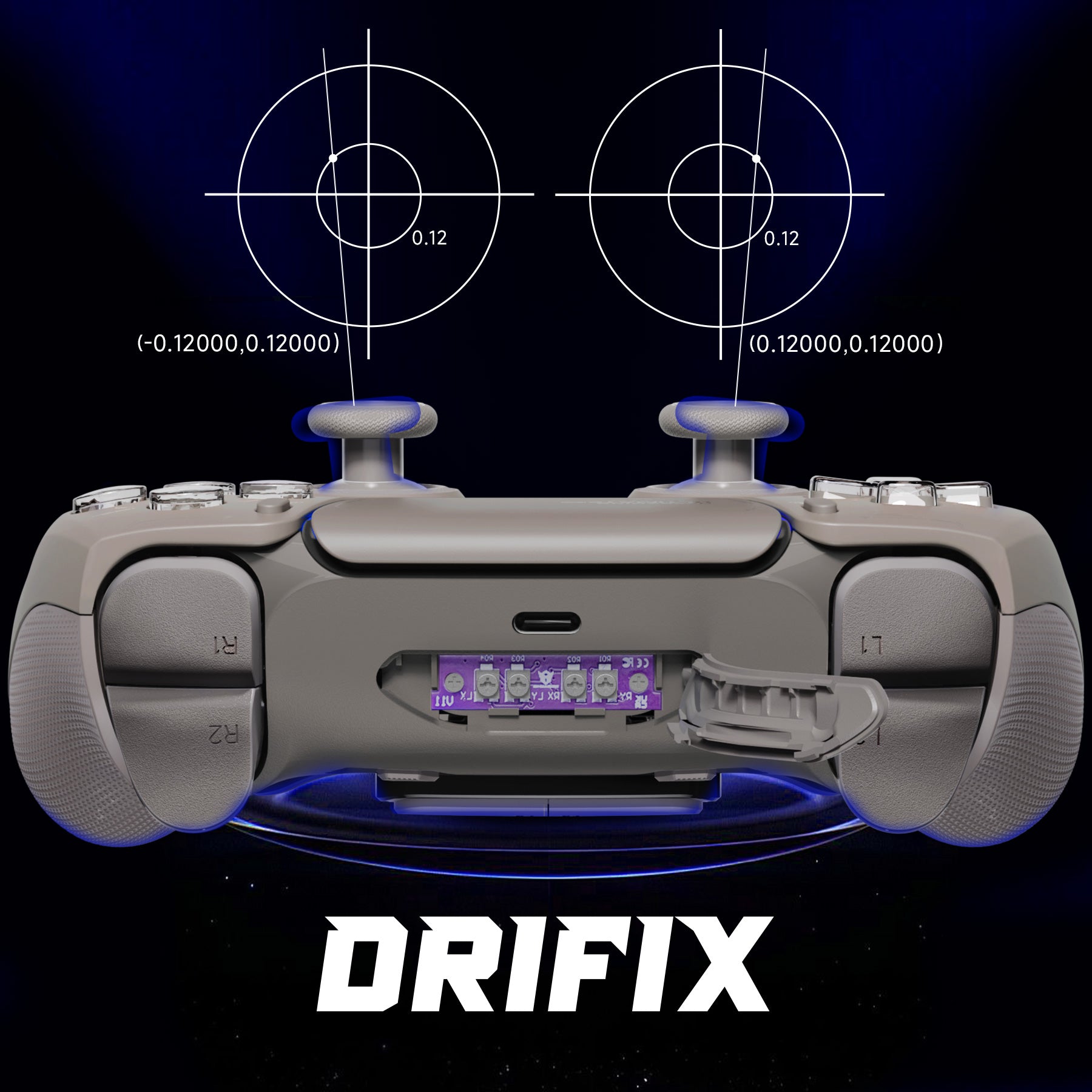 HEXGAMING ULTIMATE PRO Controller with Adjustable Triggers for PS5, PC, Mobile - Quantum Gray