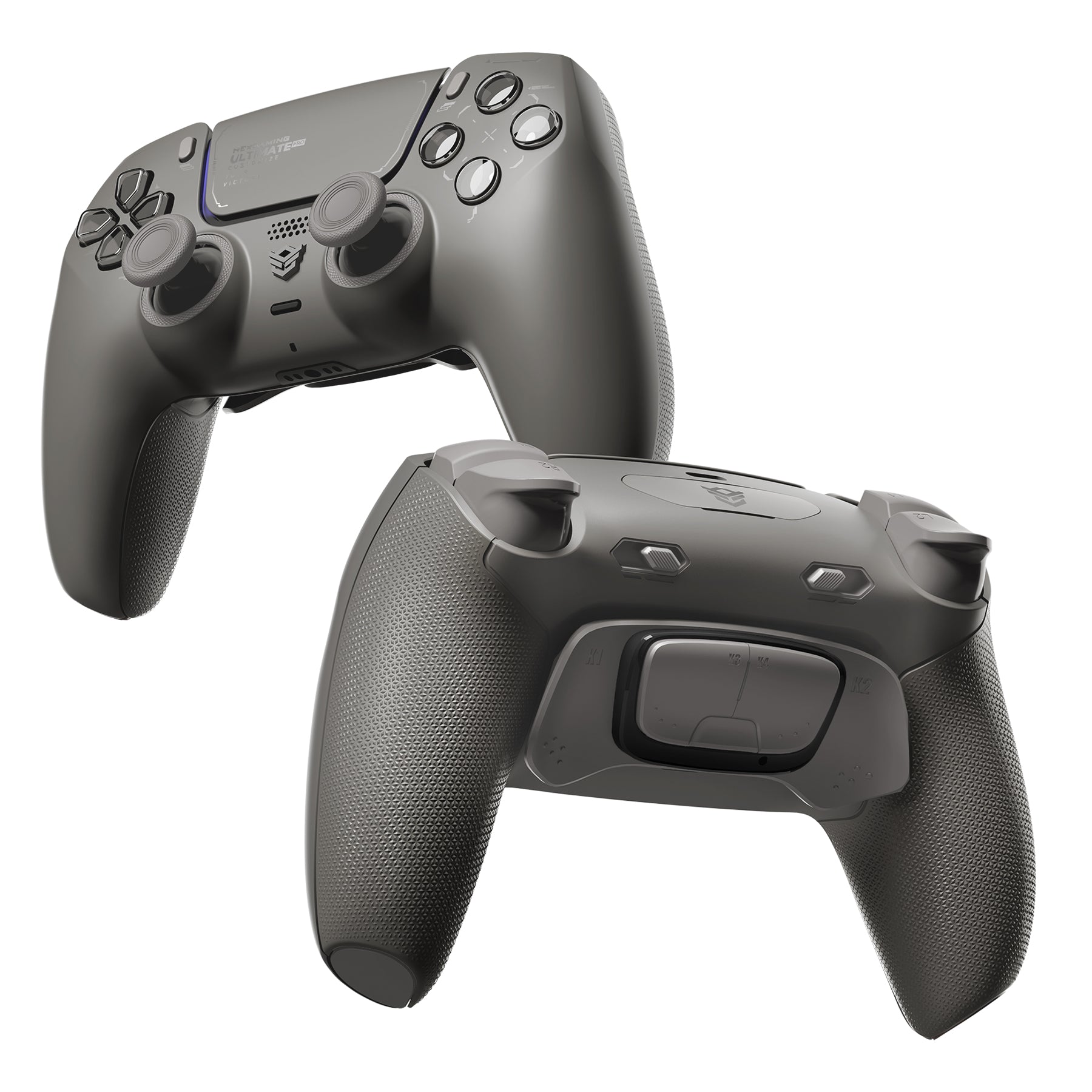 HEXGAMING ULTIMATE PRO Gaming Controller Compatible with ps5/PC/Mobile - 4 Back Buttons, 6 Custom Profiles, Adjustable Triggers, 8 Swappable Thumbsticks - Quantum Grey