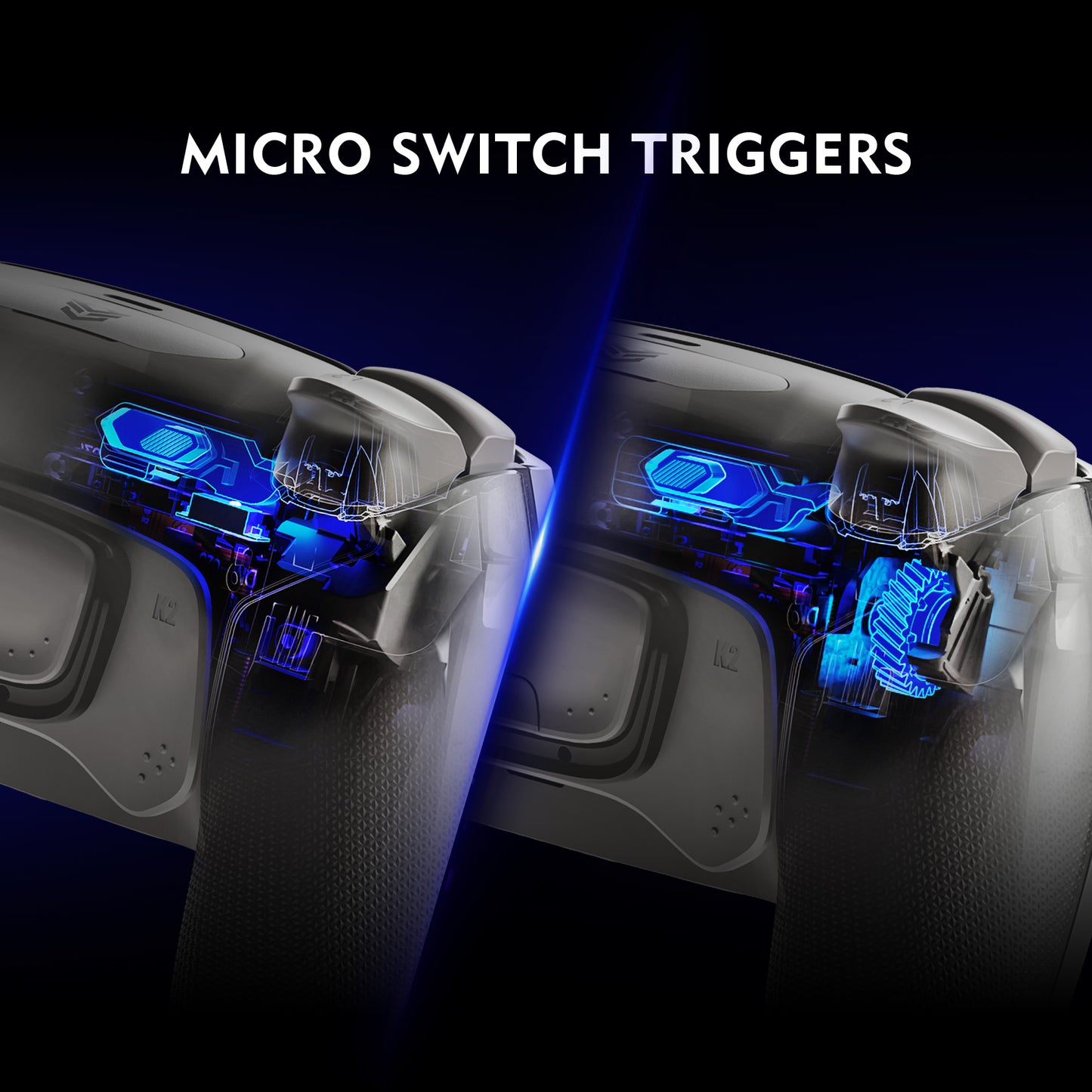 HEXGAMING ULTIMATE PRO Controller with Adjustable Triggers for PS5, PC, Mobile - Hall Effect Quantum Gray