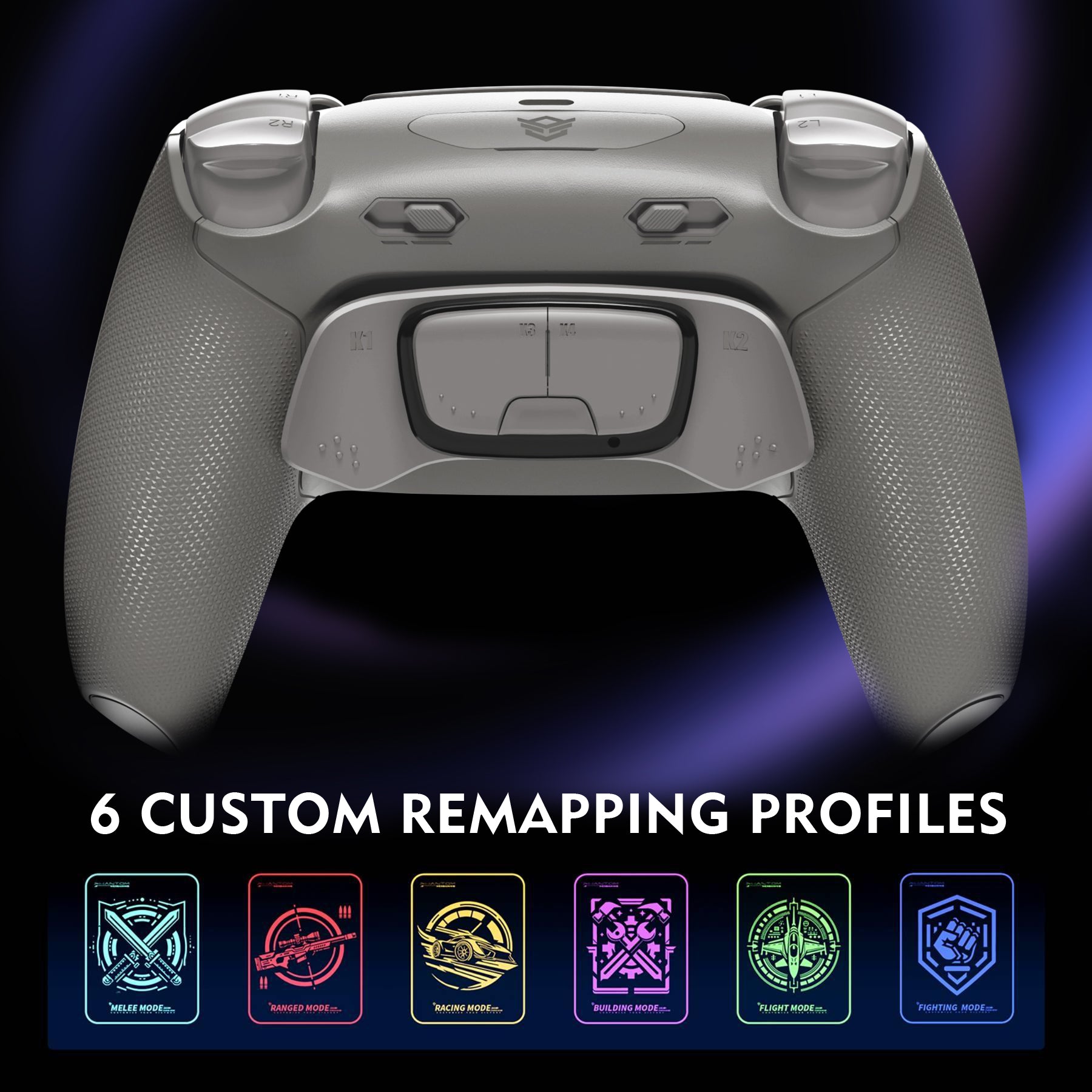 HEXGAMING ULTIMATE PRO Controller with Adjustable Triggers for PS5, PC, Mobile - Hall Effect Quantum Gray