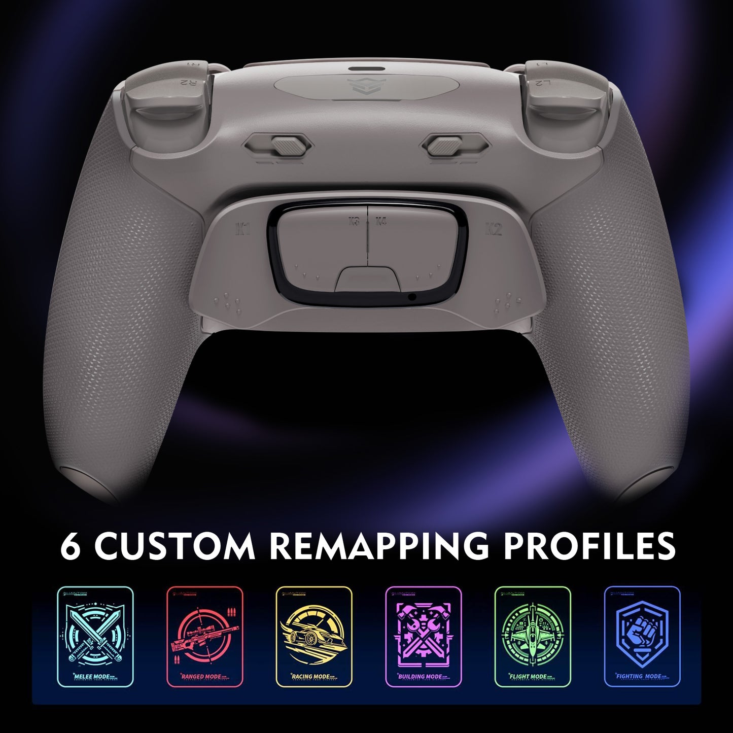 HEXGAMING ULTIMATE PRO Controller with Adjustable Triggers for PS5, PC, Mobile - Hall Effect Quantum Gray