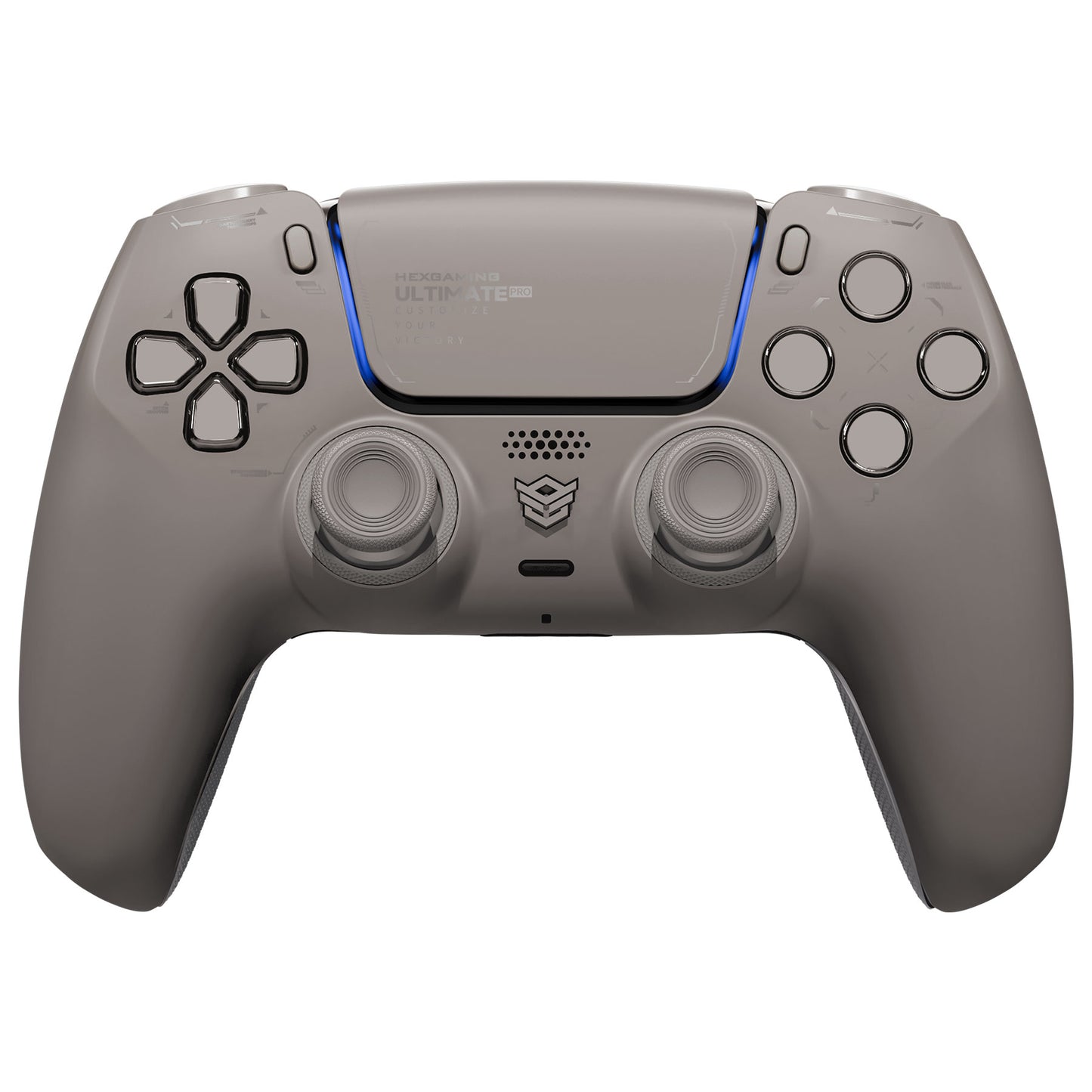 HEXGAMING ULTIMATE PRO Controller with Adjustable Triggers for PS5, PC, Mobile - Hall Effect Quantum Gray