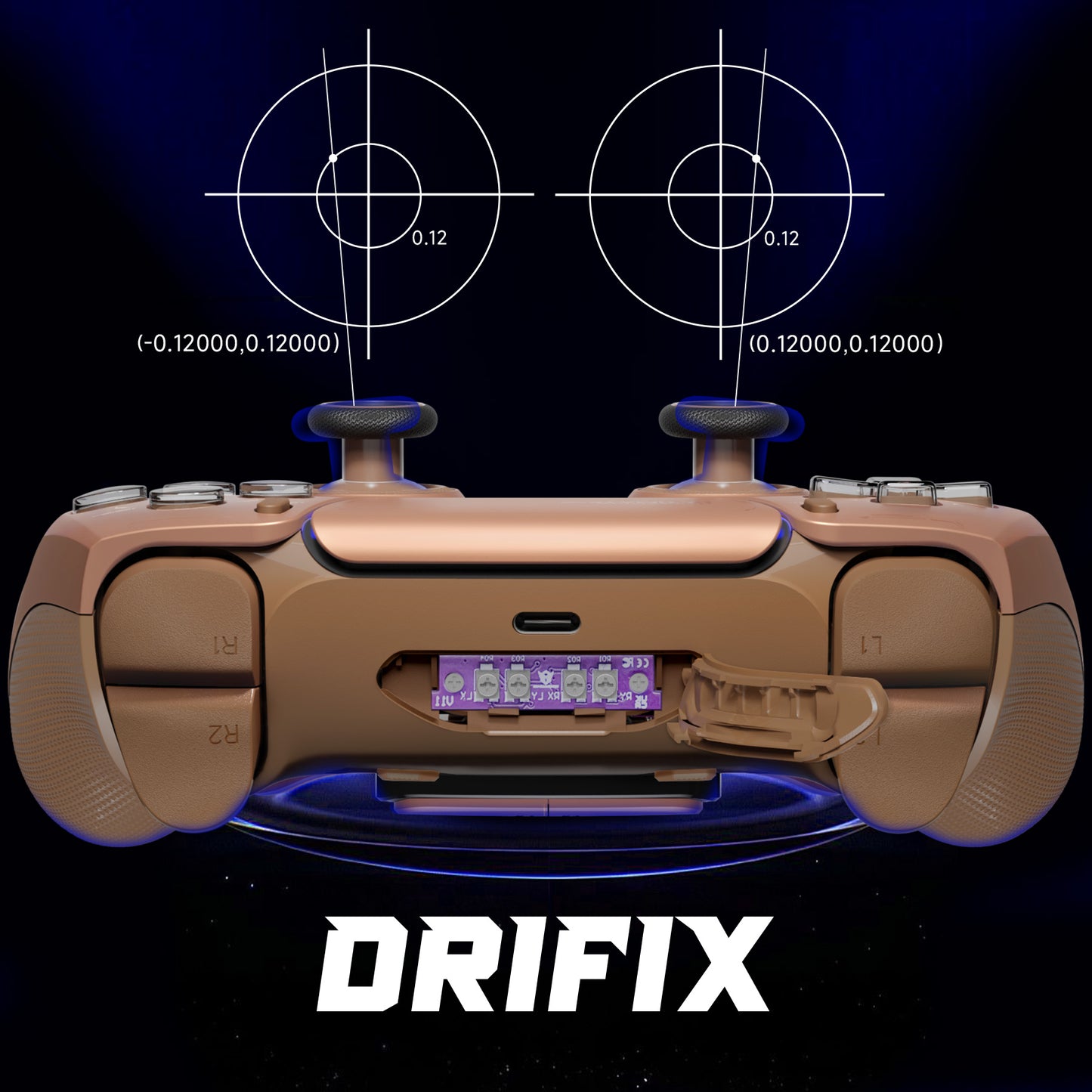 HEXGAMING ULTIMATE PRO Controller with Adjustable Triggers for PS5, PC, Mobile - Stardust Mocha