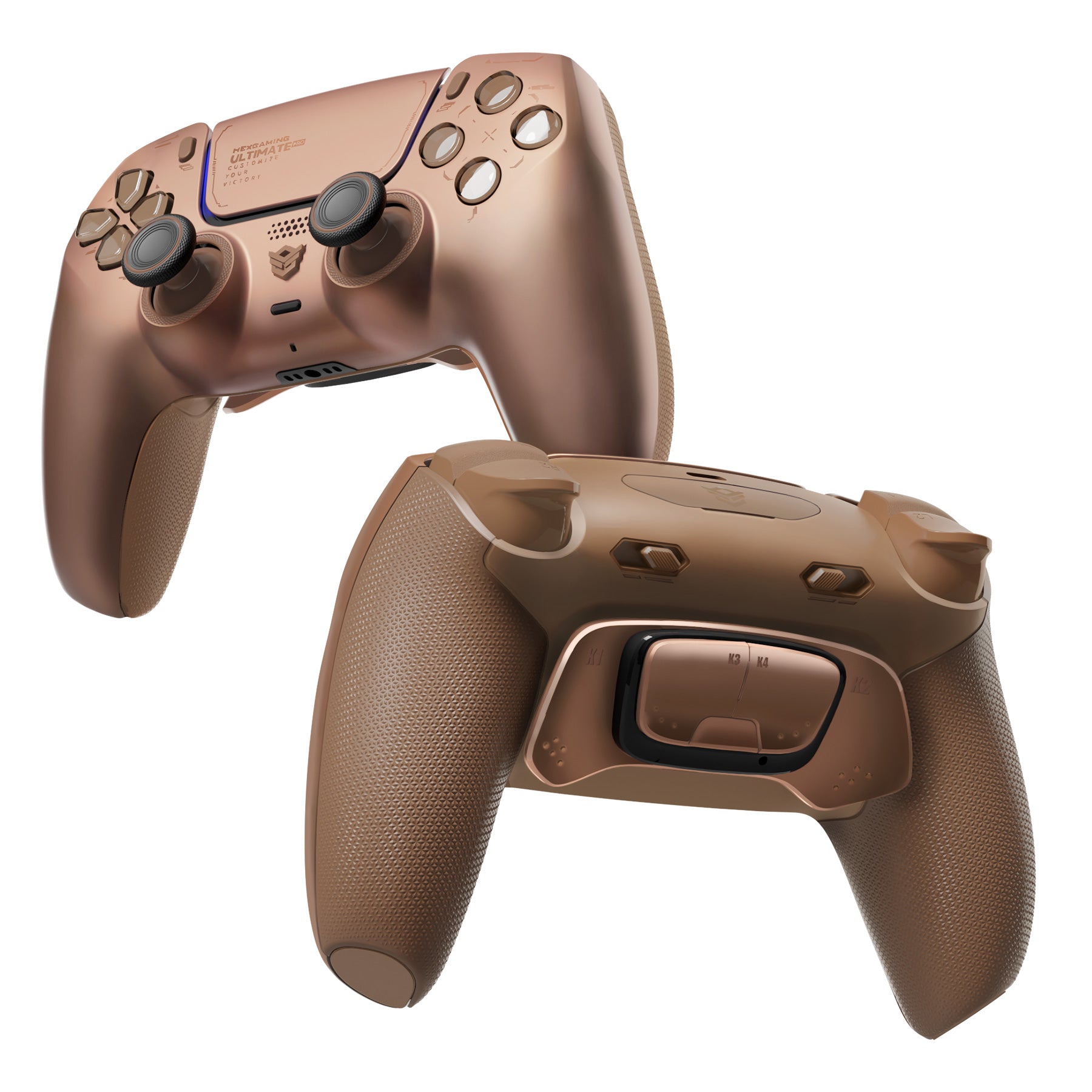 HEXGAMING ULTIMATE PRO Controller with Adjustable Triggers for PS5, PC, Mobile - Stardust Mocha