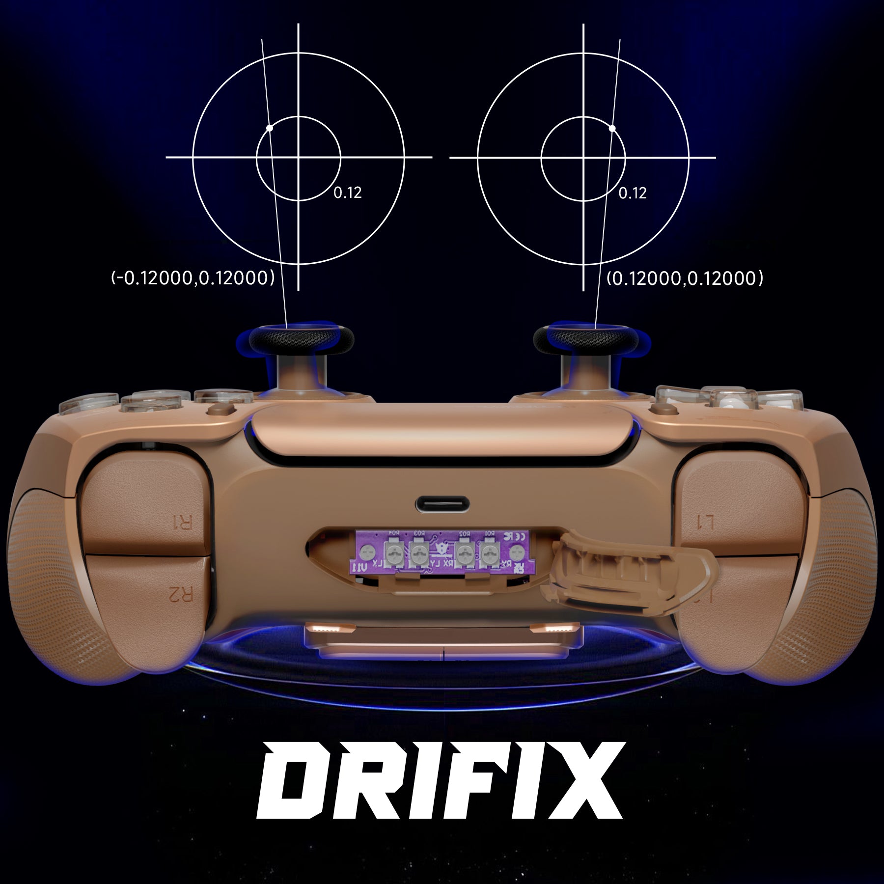 HEXGAMING ULTIMATE PRO Controller with Adjustable Triggers for PS5, PC, Mobile - Stardust Mocha