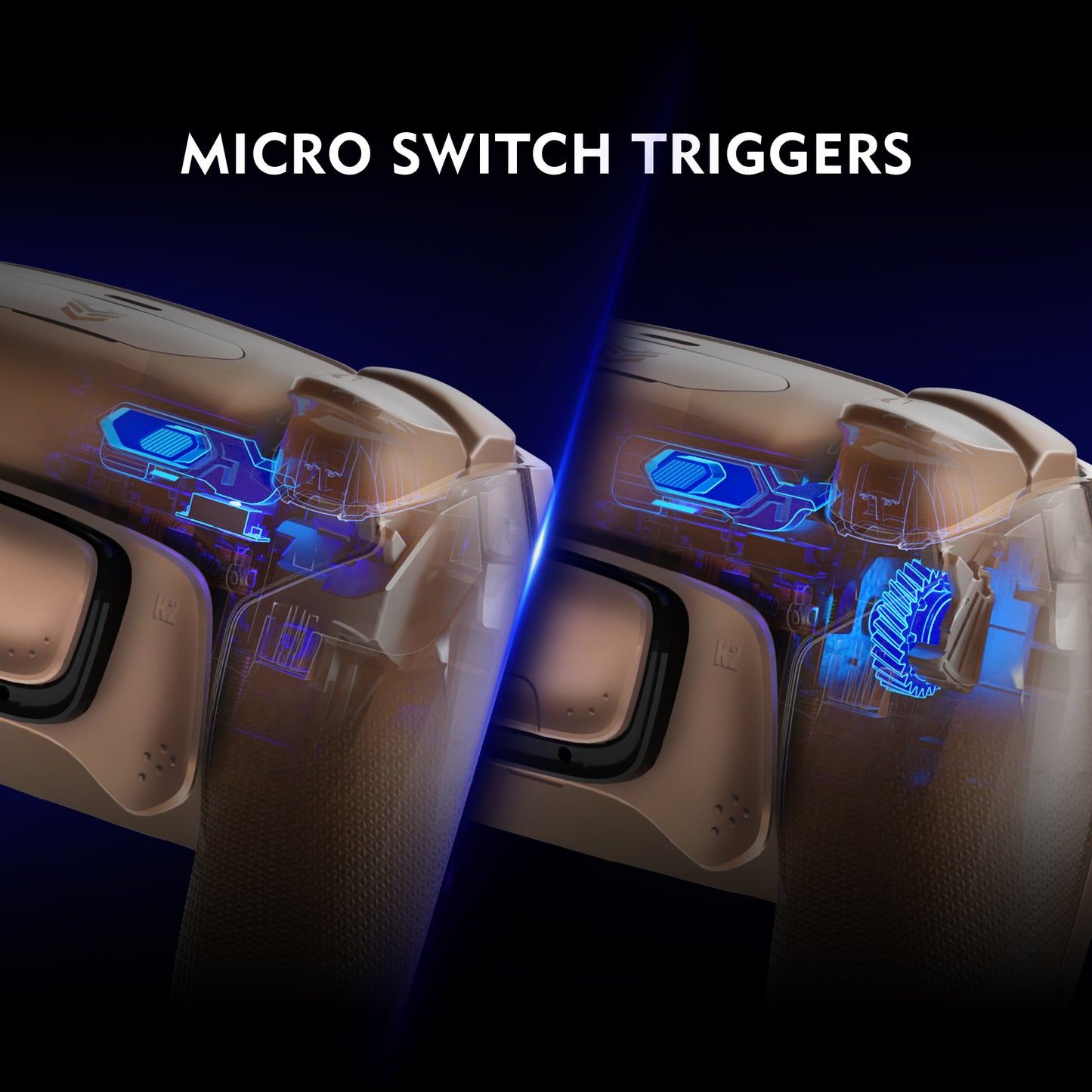 HEXGAMING ULTIMATE PRO Controller with Adjustable Triggers for PS5, PC, Mobile - Stardust Mocha