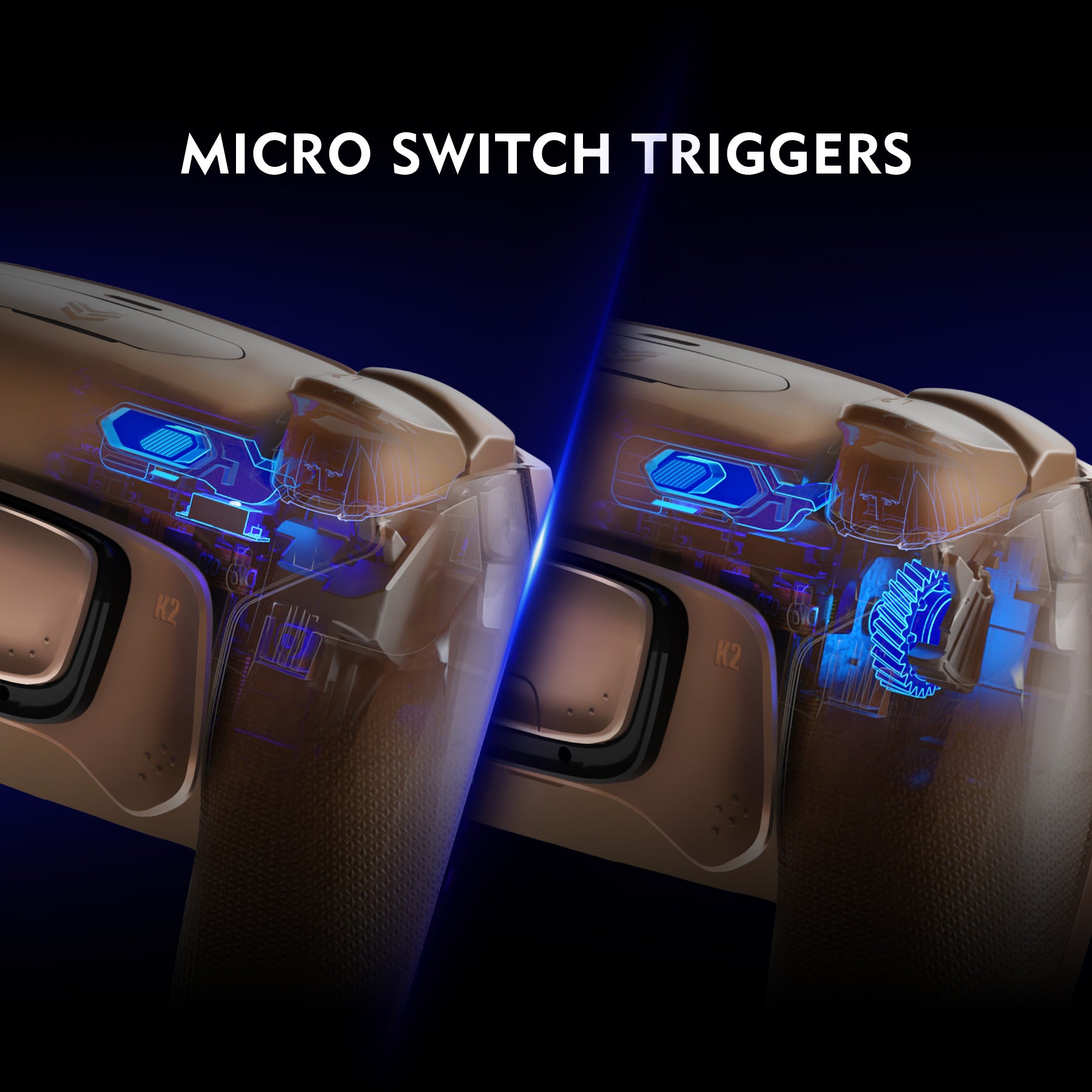 HEXGAMING ULTIMATE PRO Controller with Adjustable Triggers for PS5, PC, Mobile - Stardust Mocha