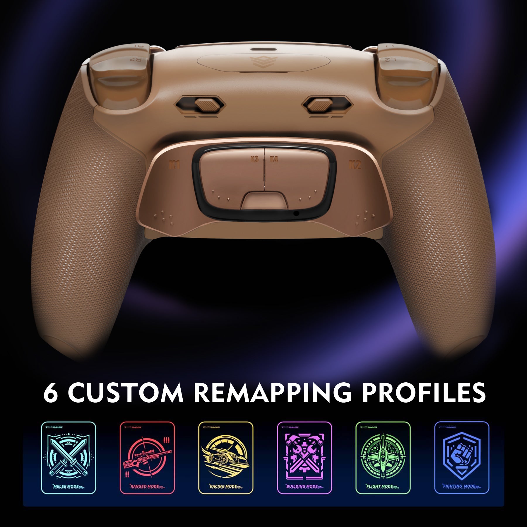 HEXGAMING ULTIMATE PRO Controller with Adjustable Triggers for PS5, PC, Mobile - Stardust Mocha