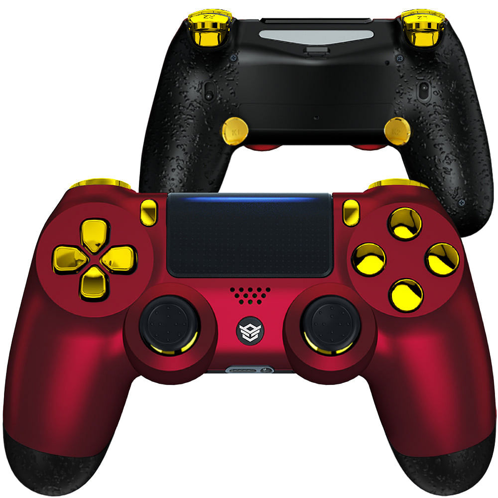 HEXGAMING SPIKE Controller for PS4, PC, Mobile - Scarlet Red Gold