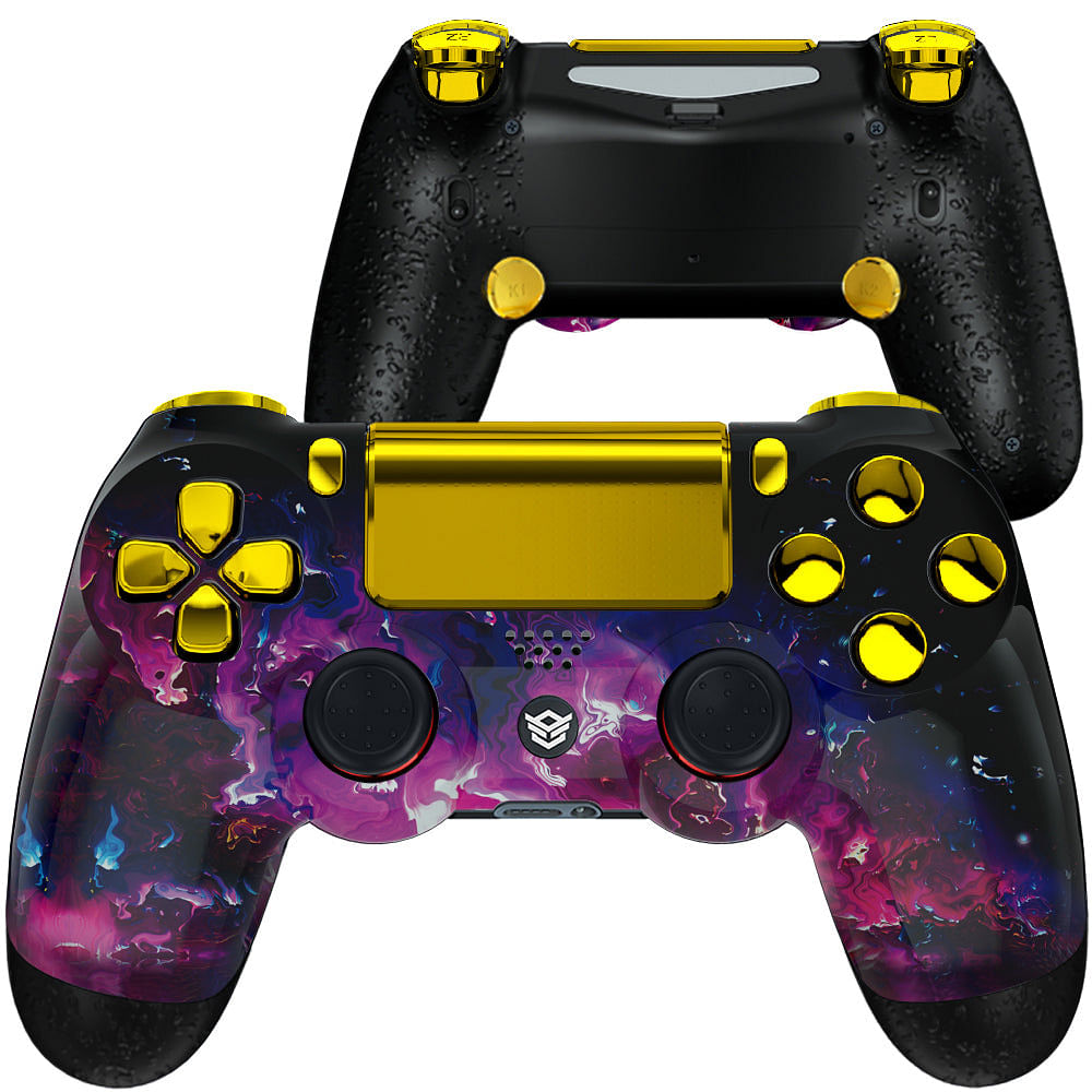 HEXGAMING HYPER Controller for PS4, PC, Mobile- Orange Star Universe Chameleon
