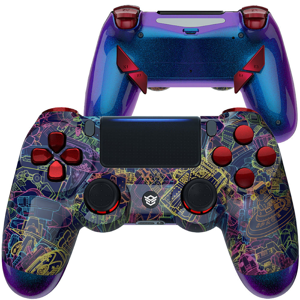 HEXGAMING EDGE Controller for PS4, PC, Mobile - Neon Novel