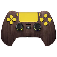 Load image into Gallery viewer, HEXGAMING HYPER Controller for PS4, PC, Mobile- Wood Grain Yellow
