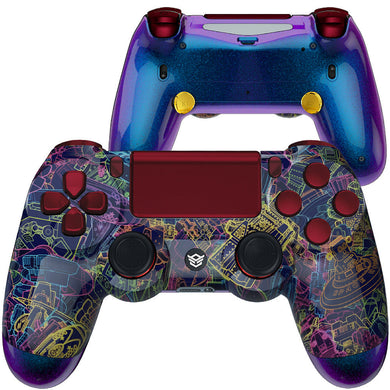 HEXGAMING SPIKE Controller for PS4, PC, Mobile - Neon Novel