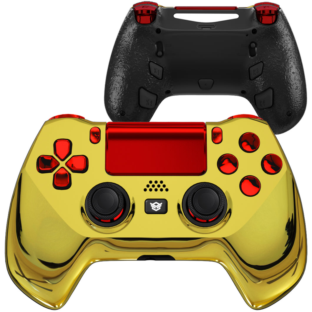 HEXGAMING HYPER Controller for PS4, PC, Mobile - Chrome Gold Red