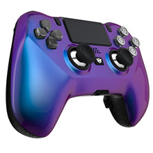 Load image into Gallery viewer, HEXGAMING HYPER Controller for PS4, PC, Mobile- Chameleon Purple Blue Metal Sliver

