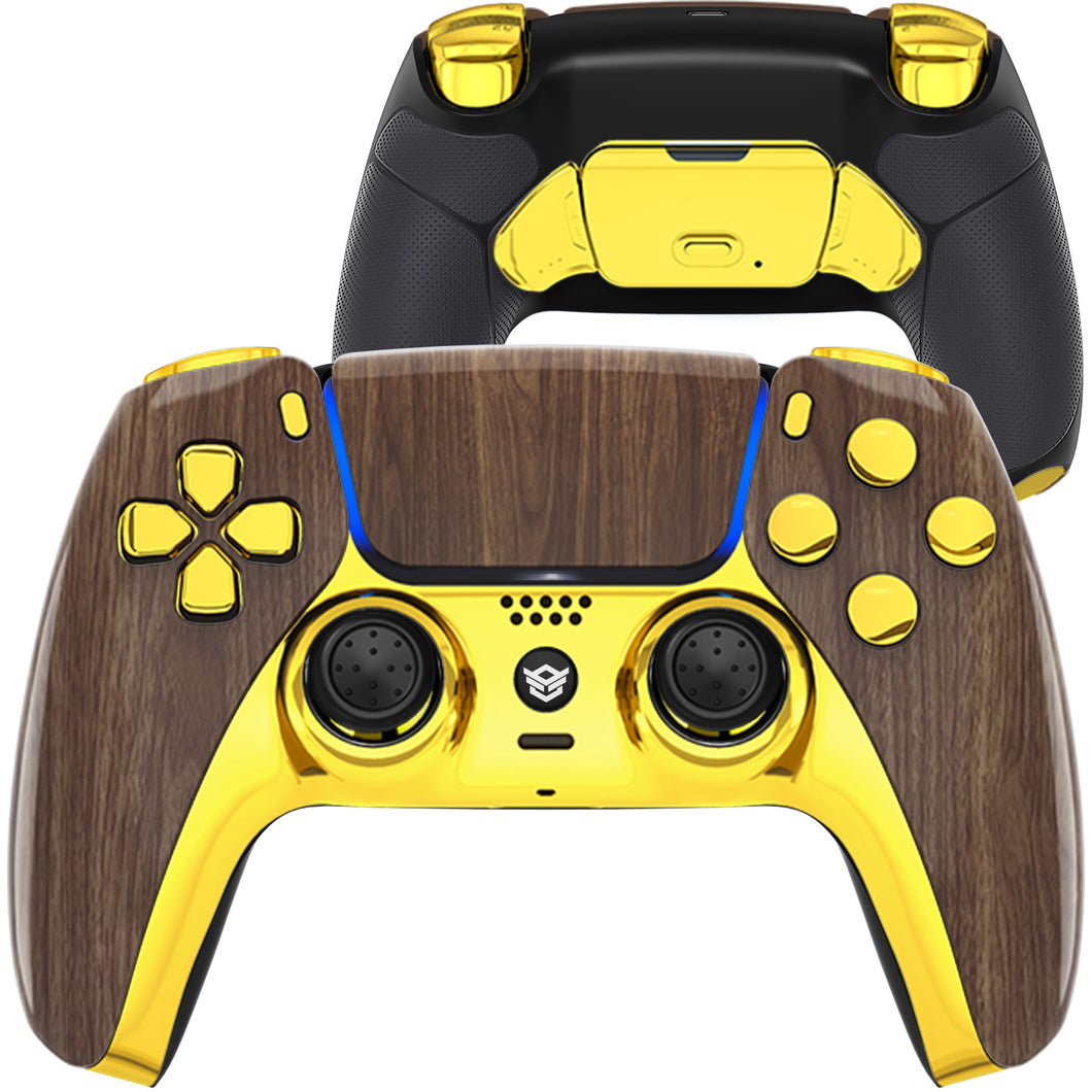 HEXGAMING RIVAL Controller for PS5, PC, Mobile - Wood Grain Gold