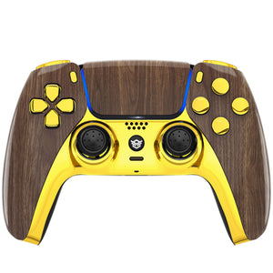 HEXGAMING RIVAL Controller for PS5, PC, Mobile - Wood Grain Gold