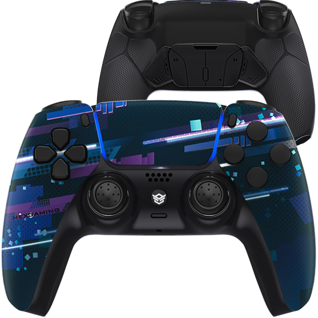 HEXGAMING RIVAL PRO Controller for PS5, PC, Mobile - Blue Space Distortion