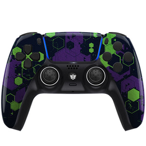 HEXGAMING RIVAL PRO Controller for PS5, PC, Mobile - Hexcamouflage Green Purple Black