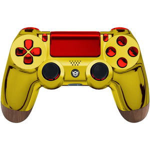 HEXGAMING SPIKE Controller for PS4, PC, Mobile - Chrome Gold Red