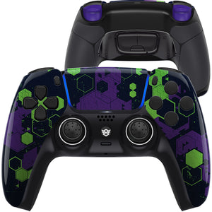 HEXGAMING ULTIMATE Controller for PS5, PC, Mobile - Hexcamouflage Green Purple Black