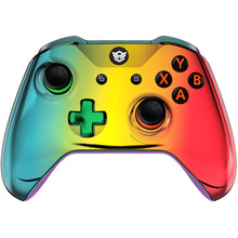 Load image into Gallery viewer, HEXGAMING ULTRA ONE Controller for XBOX, PC, Mobile- Chrome Cyan Gold Red ABXY Labeled
