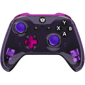 HEXGAMING ULTRA ONE Controller for XBOX, PC, Mobile-Clear Atomic Purple ABXY Labeled