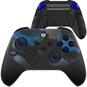 ULTRA X with Adjustable Triggers & Rubberized Grip Faceplate - Samurai Blue ABXY Labeled